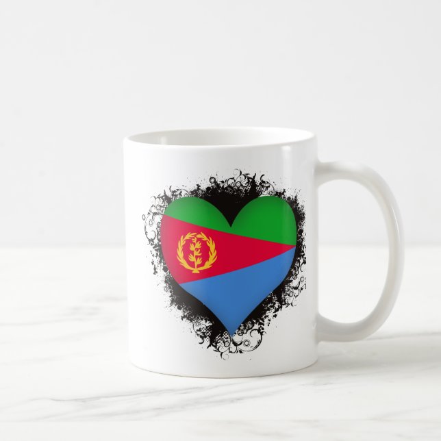 Caneca De Café Vintage eu amo Eritrea (Direita)