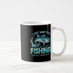 Caneca De Café Vintage Eu Só Quero Ir Pescar Estilo De Vida Pesca
