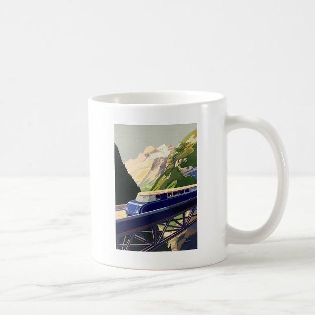 Caneca De Café Vintage Europe Rail Viagem (Direita)