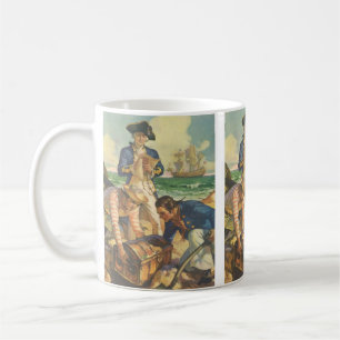 Caneca De Café Vintage Fairy Tale Pirates, Ilha do Tesouro