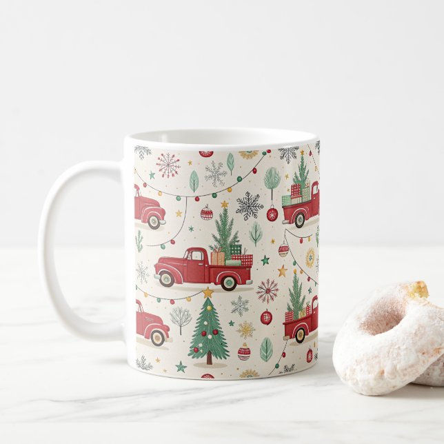 Caneca De Café Vintage Farmhouse Natal (Com Donut)