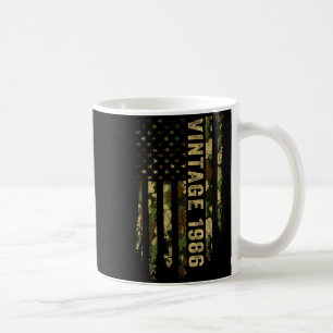 Caneca De Café Vintage Feito Em 1986 Bandeira Americana Aniversár