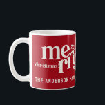 Caneca De Café Vintage Felry Christmas Solteiro Photo<br><div class="desc">vintage colorido feliz natal familia nome do ano de natal solteiro foto</div>