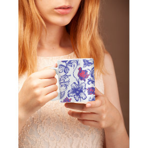 Caneca De Café Vintage Floral Coffee Mug   Taça Botânica de Chá