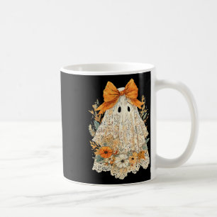 Caneca De Café Vintage Floral Halloween Fall Girly Ghost Lace Spo