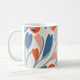 Caneca De Café Vintage floral seamless, botanical background.