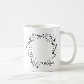 Caneca De Café Vintage Floral Wreath