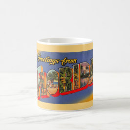 Caneca De Café Vintage Florida Saudações