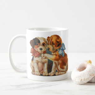 Caneca De Café Vintage Fofo Amor de Cachorro no Dia dos Namorados