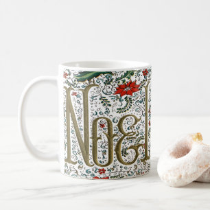 Caneca De Café vintage frenage christmas poinsettia joyeux noel