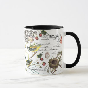 Caneca de café Vintage French Birds