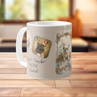 Caneca De Café Vintage French Bulldog 2 Photo Template Dog Mãe