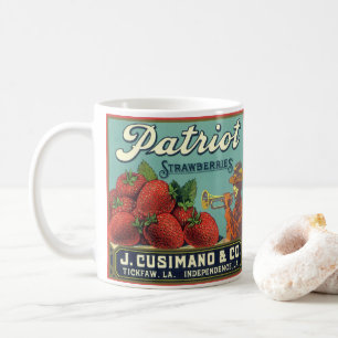 Caneca De Café Vintage Fruta Rótulo de Gráfico de Artes Patriot