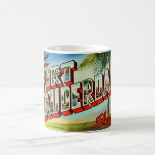 Caneca De Café Vintage Ft. Lauderdale Florida Postcard Mug