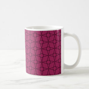 Caneca De Café Vintage Funk Geométrico Mug, Magenta