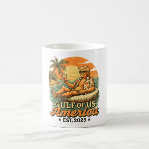 Caneca De Café Vintage Funny Trump América Golfo 2025