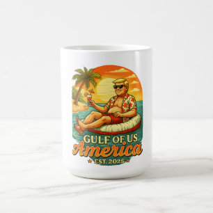 Caneca De Café Vintage Funny Trump América Golfo 2025
