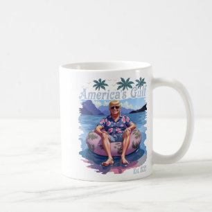 Caneca De Café Vintage Funny Trump Mostra o Golfo da América Trum