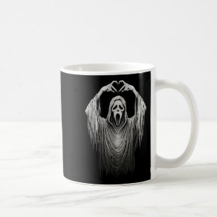 Caneca De Café Vintage Ghost Face Heart Sign Hands Horror Costume