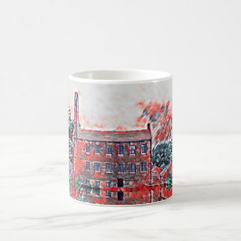 Caneca De Café Vintage Gibson Mill Red Impressionist Sketch