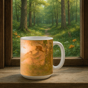 Caneca De Café Vintage Girl With Rabbits by Frederick Church