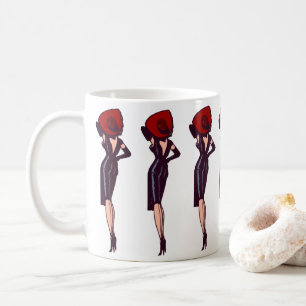Caneca De Café Vintage Glamor Girl Retro Pinup