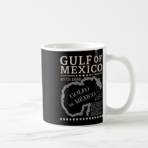 Caneca De Café Vintage Golfo Do México Nome Do Mapa Origem Desde