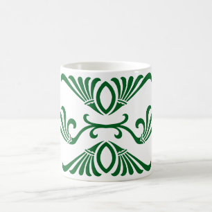 Caneca De Café Vintage Grego Floral Floural Café Mug