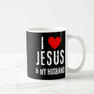 Caneca De Café Vintage grunge eu amo jesus & meu marido, christia