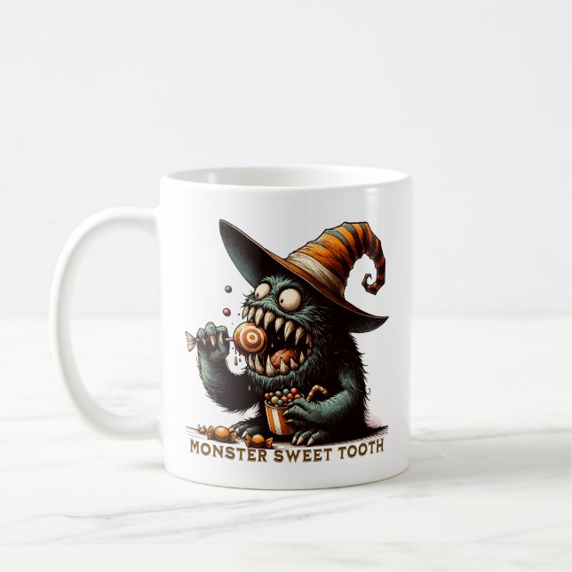 Caneca De Café Vintage Halloween Candy Monster (Esquerda)