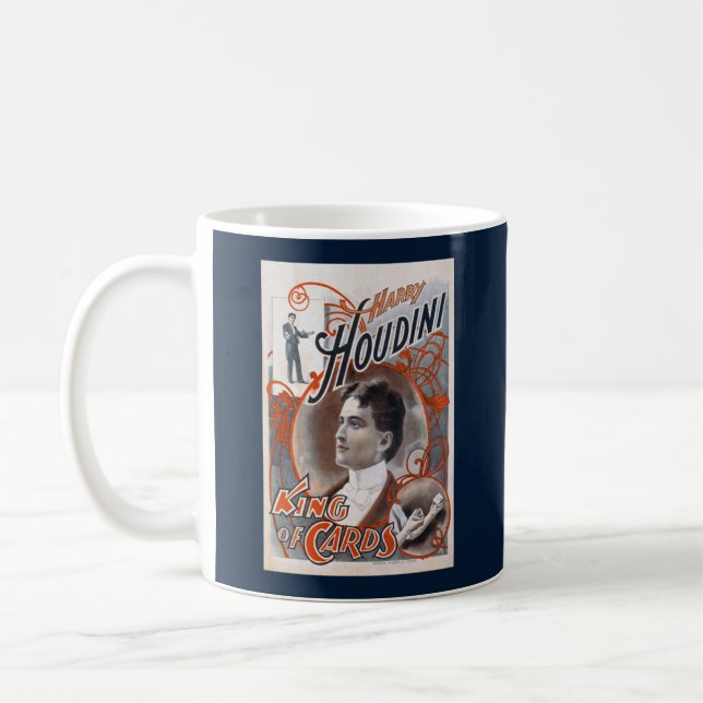 Caneca De Café Vintage Harry Houdini Magic Escape Coffee Mug (Esquerda)