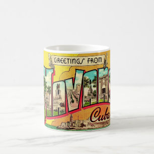 Caneca De Café Vintage Havana Cuba Cartão-postal Mug