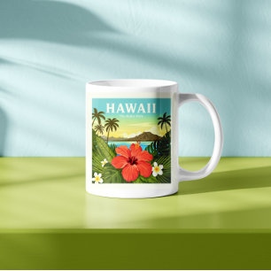 Caneca De Café Vintage Hawaii