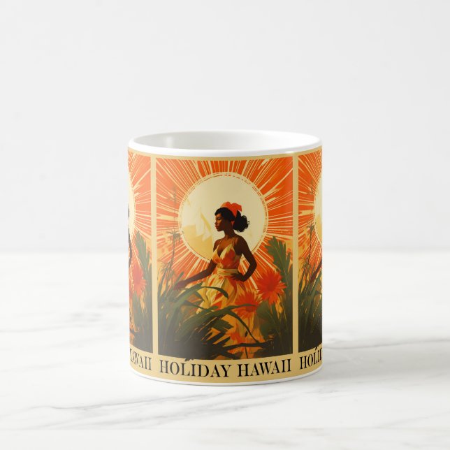 Caneca De Café Vintage Hawaii: Férias de Viagem (Centro)