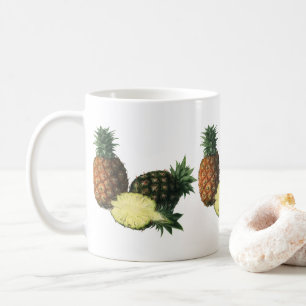 Caneca De Café Vintage Hawaiian Pineapple, Organic Comida Fruta
