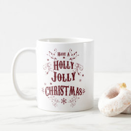 Caneca De Café Vintage Holly Jolly Christmas