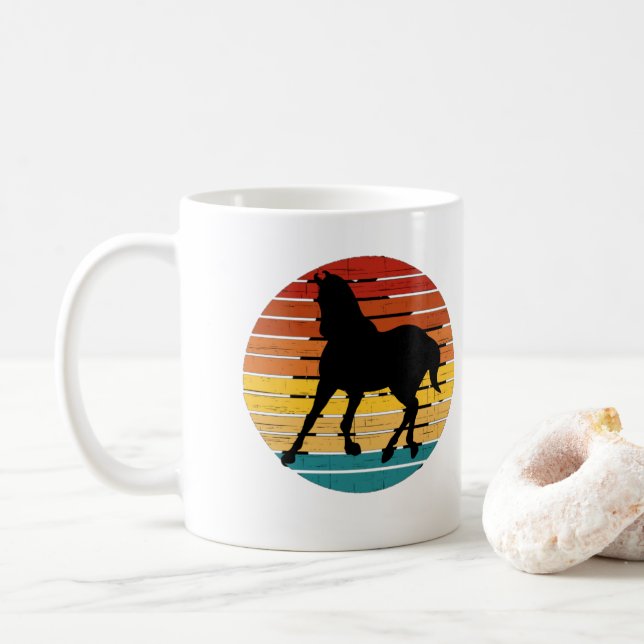 Caneca De Café Vintage Horse (Com Donut)