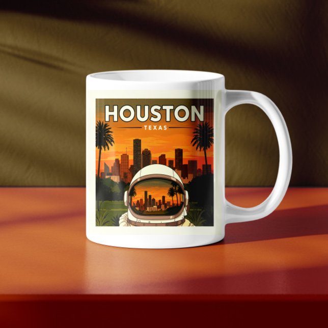 Caneca De Café Vintage Houston Texas (Criador carregado)