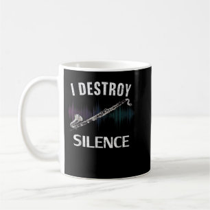 Caneca De Café Vintage I Destroy Silence Bass Clarinet Funny Orny