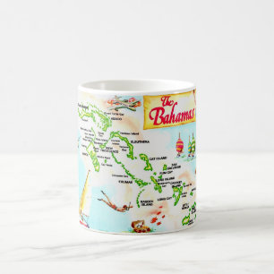 Caneca De Café Vintage Ilhas Bahama Mapa Mug
