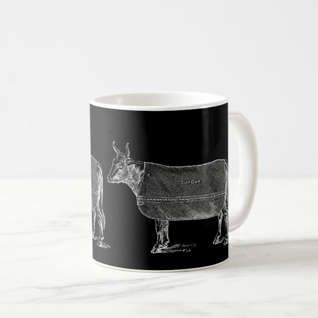 Caneca De Café VINTAGE ILLUSTRATION Cow Blanket Mug (Frente Esquerda)