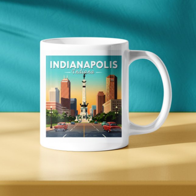 Caneca De Café Vintage Indianapolis Indiana (Criador carregado)