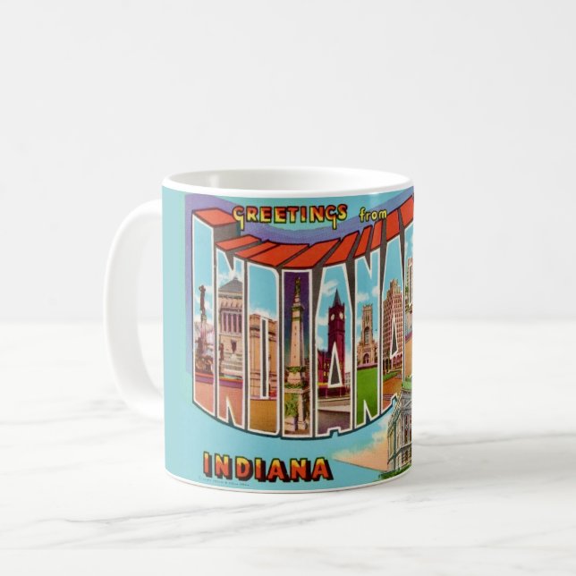 Caneca De Café Vintage Indianapolis Saudação (Frente Esquerda)