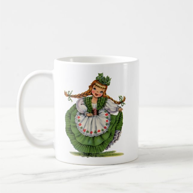 Caneca De Café Vintage Irish Girl Traditional Vress (Esquerda)