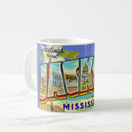 Caneca De Café Vintage Jackson Miss Greetings