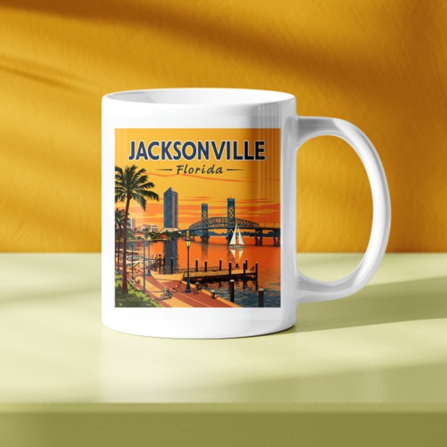 Caneca De Café Vintage Jacksonville Florida (Criador carregado)