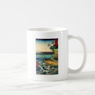 Caneca De Café Vintage Japonês Ukiyo-e Mt. Fuji 房州保田ノ海岸