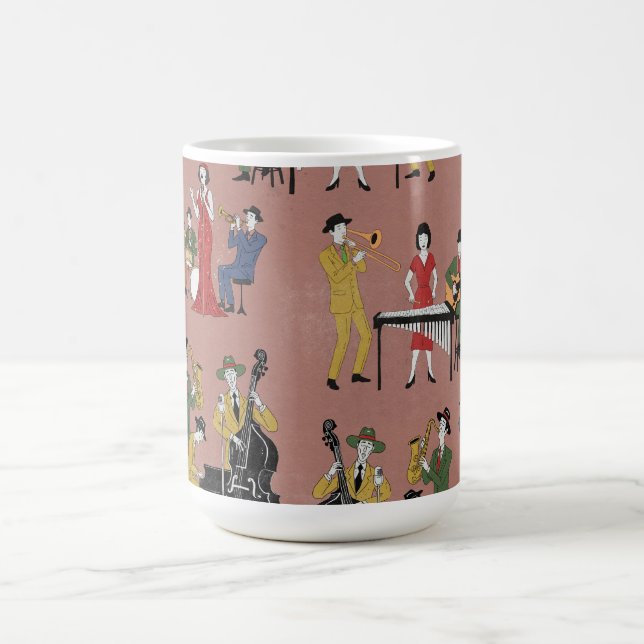 Caneca De Café Vintage Jazz Band (Centro)