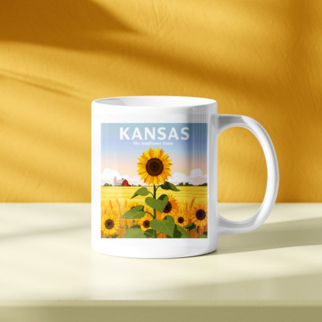 Caneca De Café Vintage Kansas (Criador carregado)