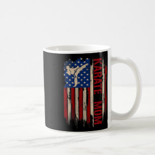 Caneca De Café Vintage Karate Mãe Americana Bandeira Do Kick Gift